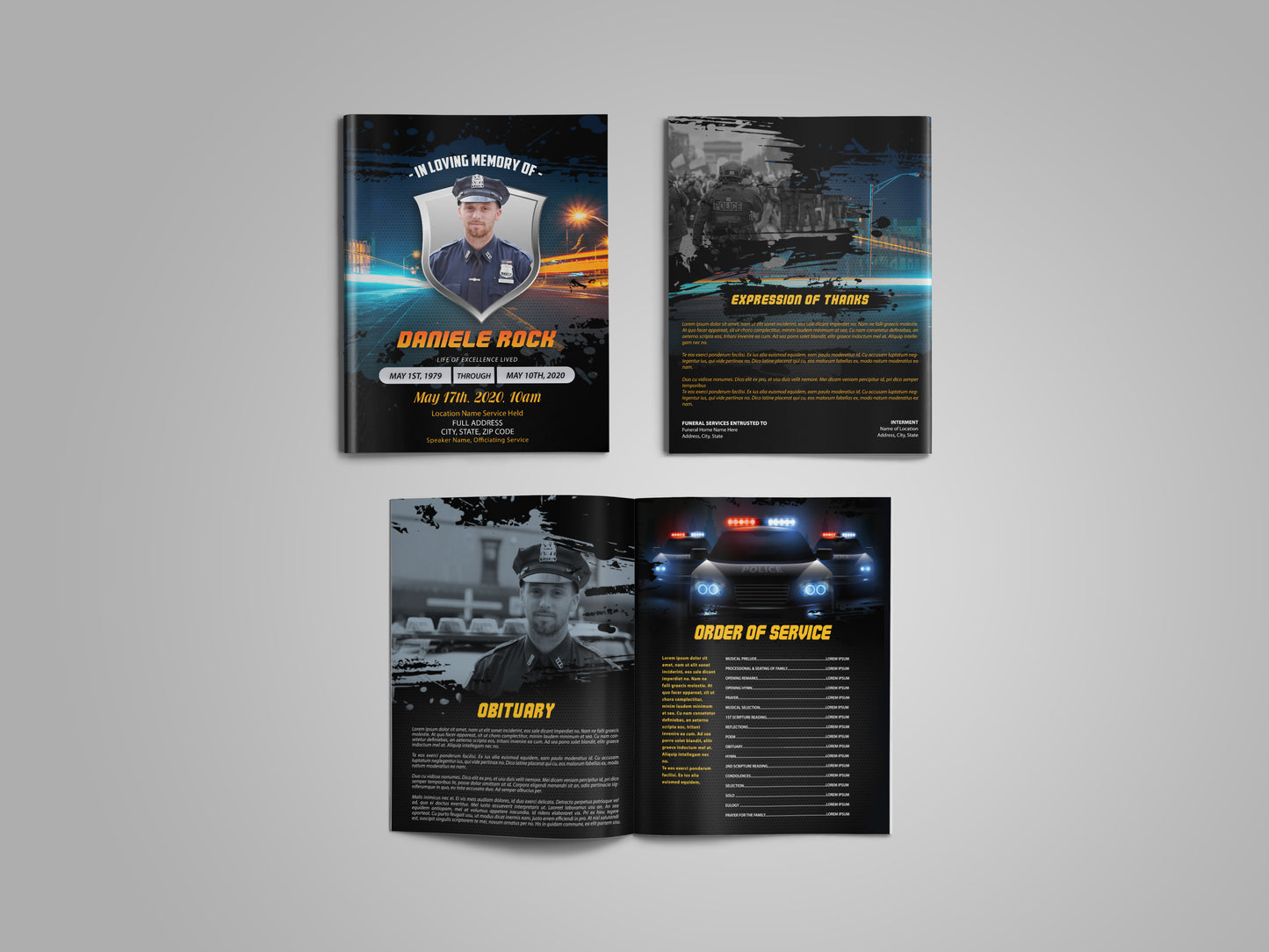 Police Funeral Program Template