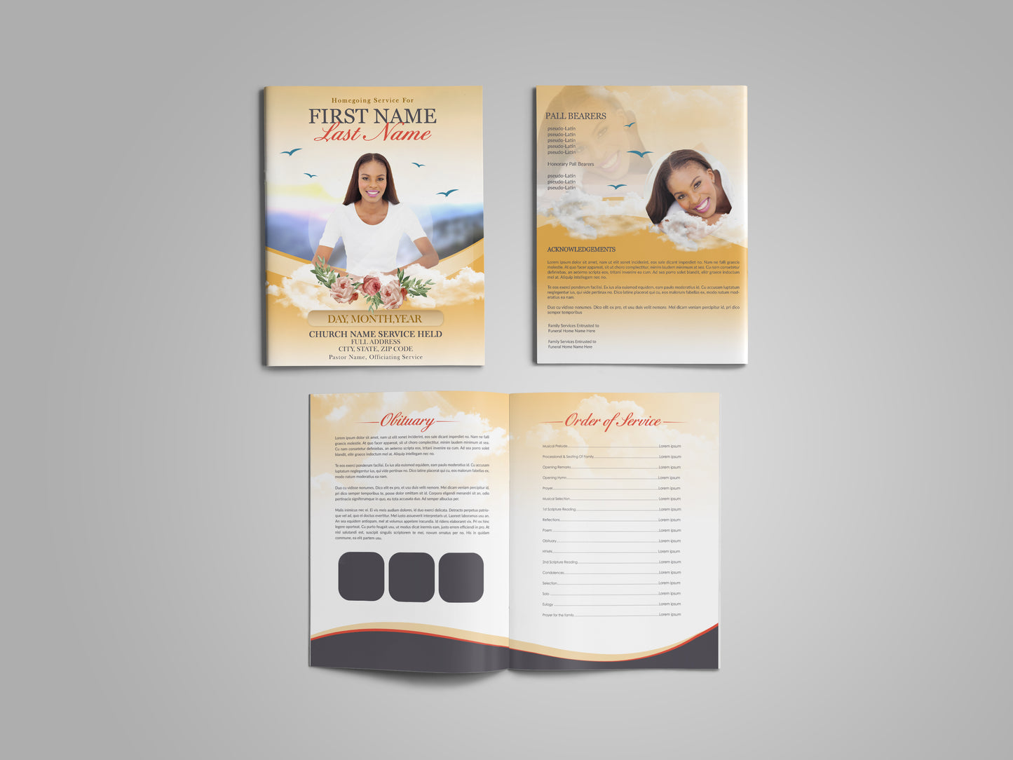 Sunset Funeral Program Template