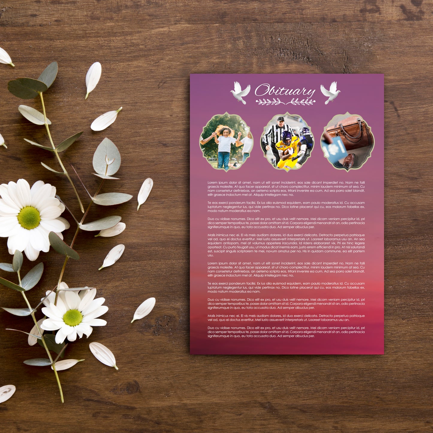 Dove Single Page Pamphlet Template