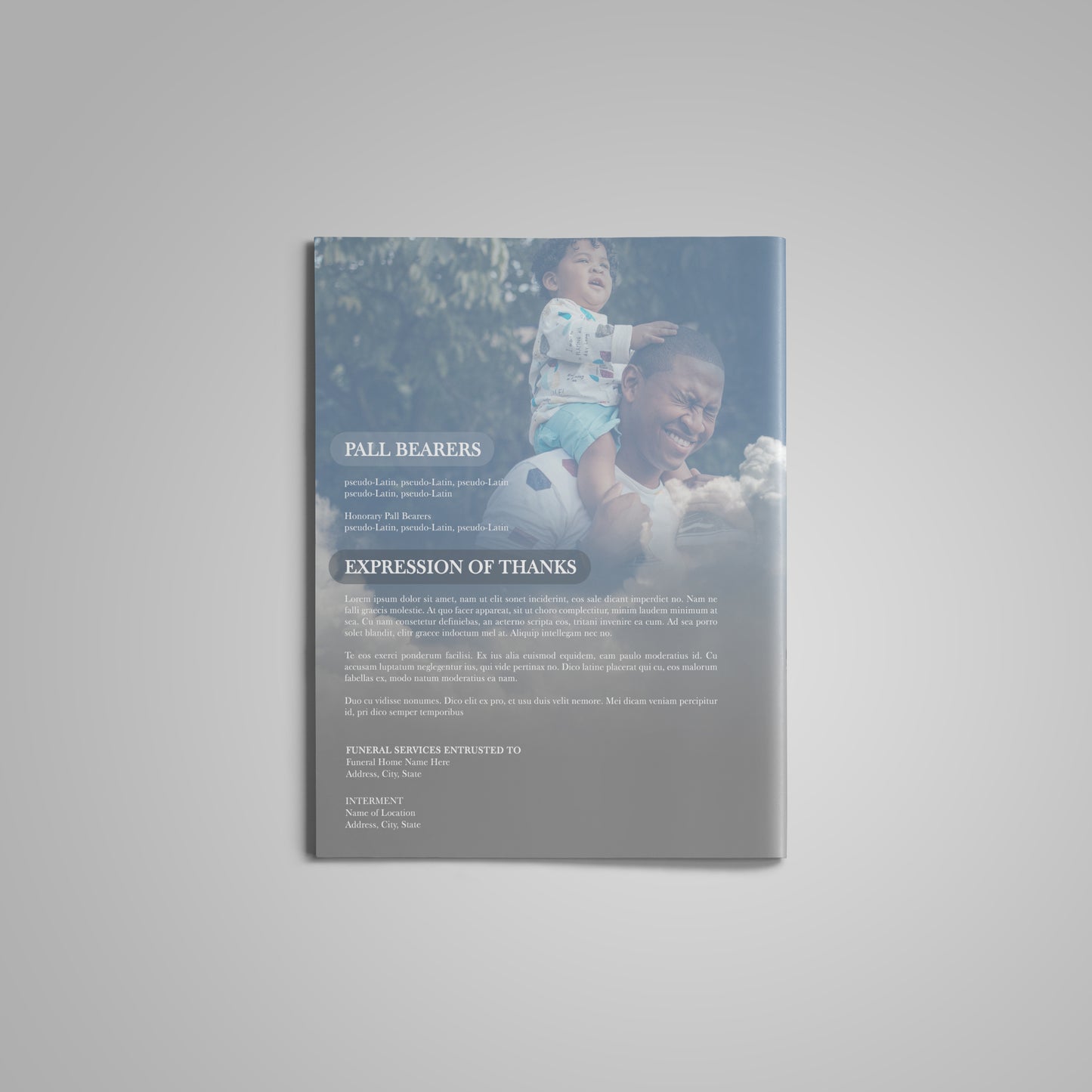 Blue Sky Funeral Program Template