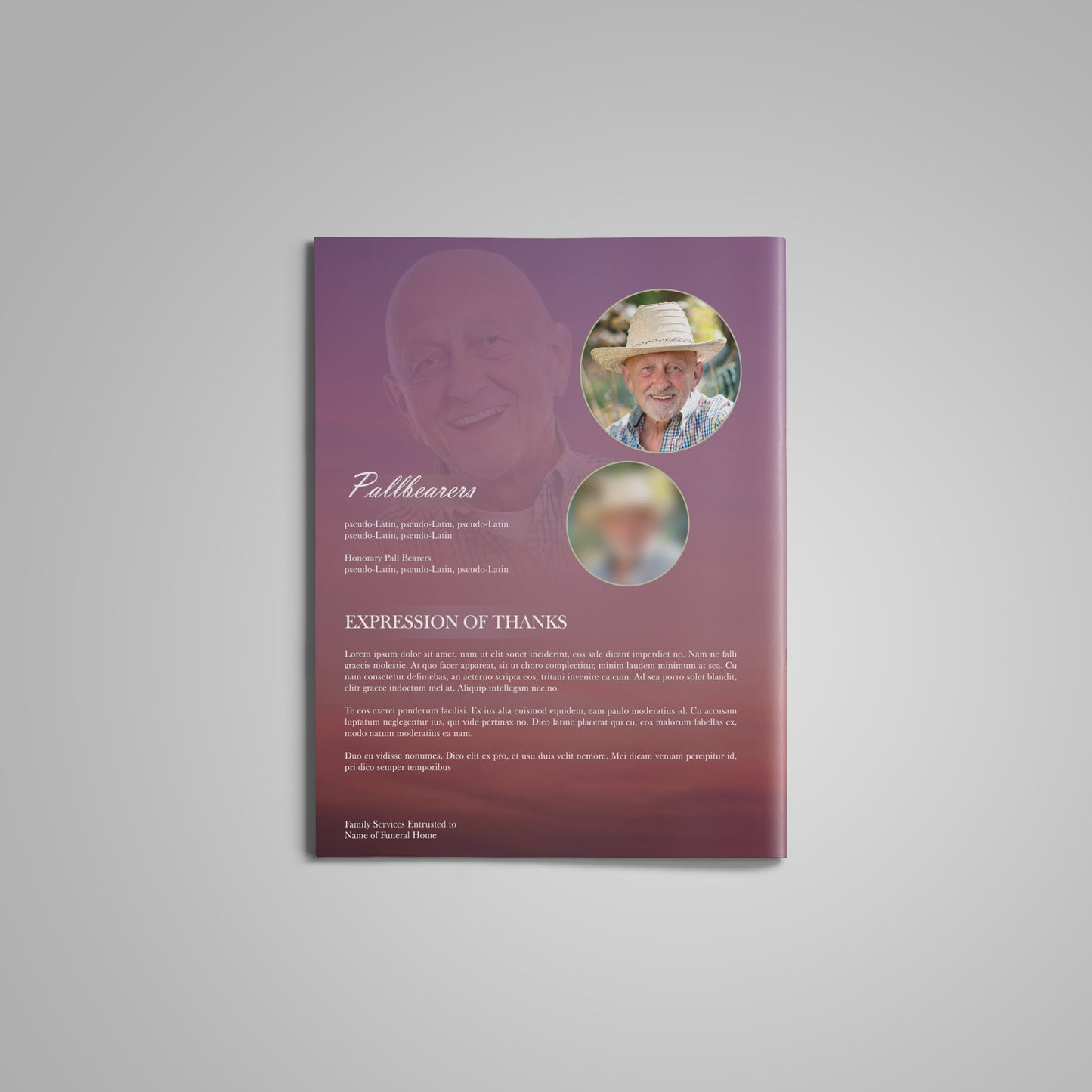 Dove Funeral Program Template