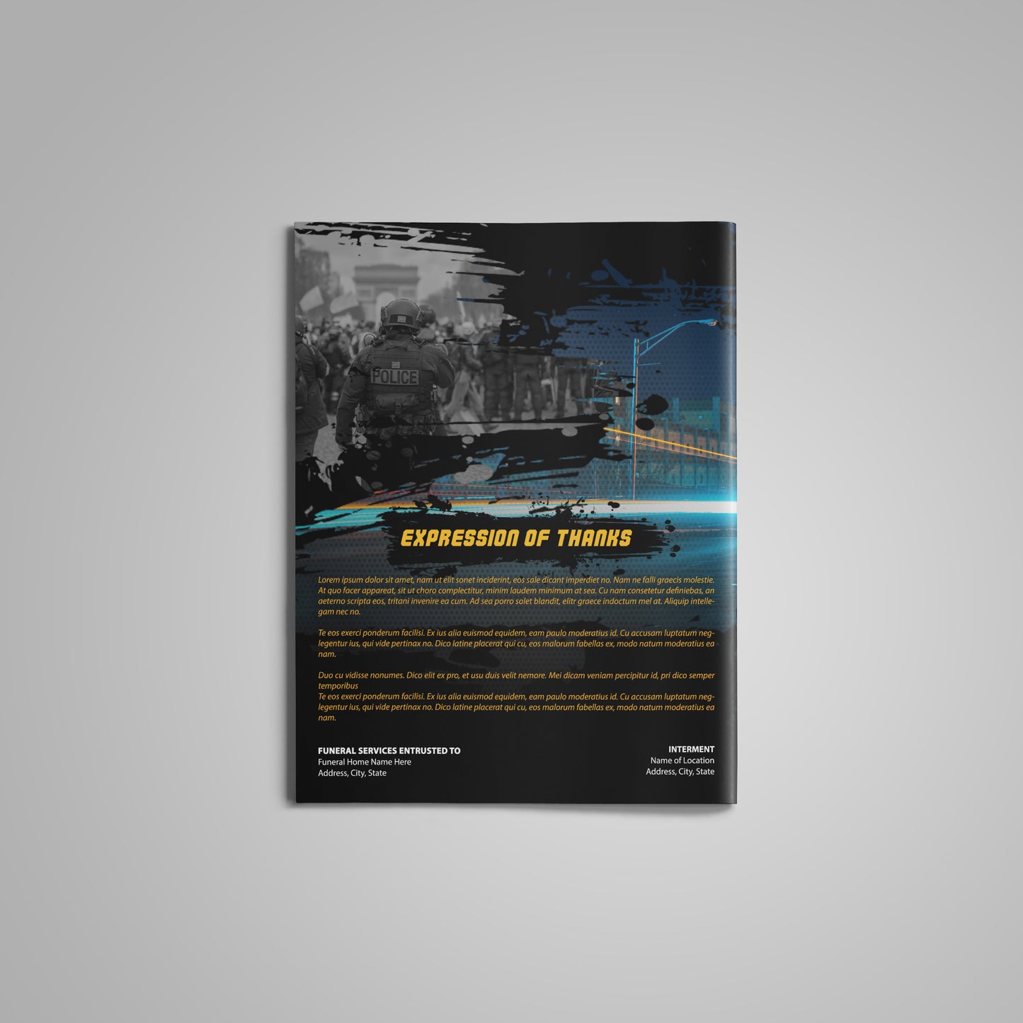 Police Funeral Program Template