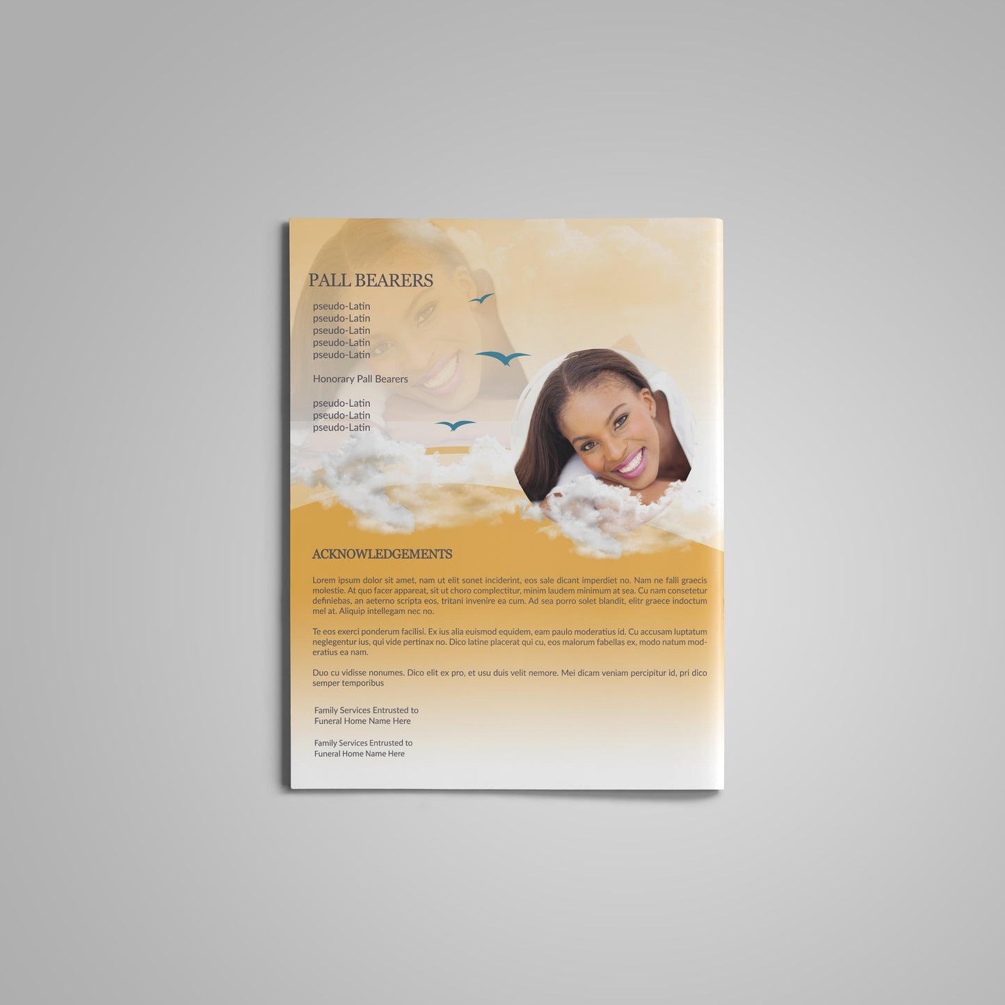 Sunset Funeral Program Template