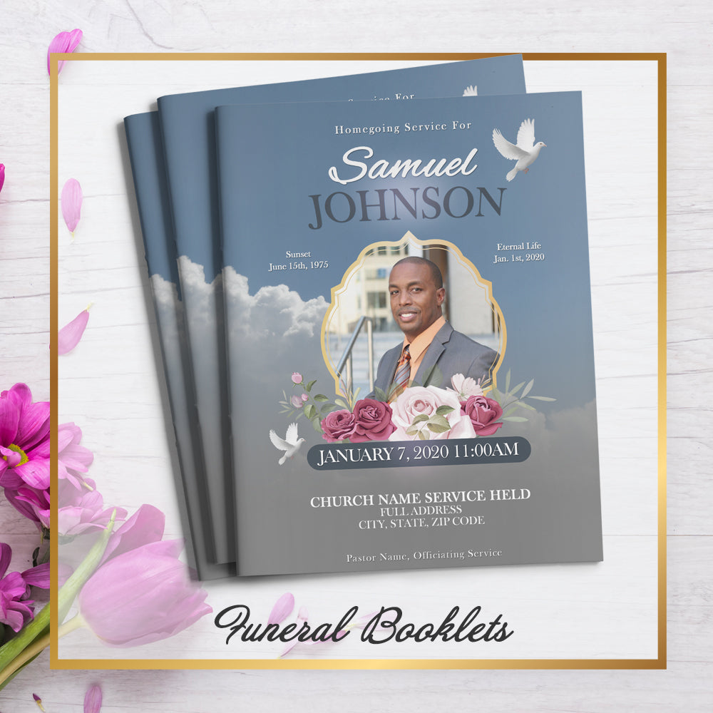 Blue Sky Funeral Program Template