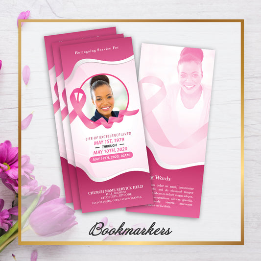 Breast Cancer 2x6 Bookmarker Template