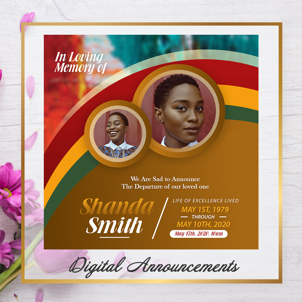 Multi-Color Online Announcement Template