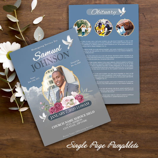 Blue Sky Single Page Pamphlet Template