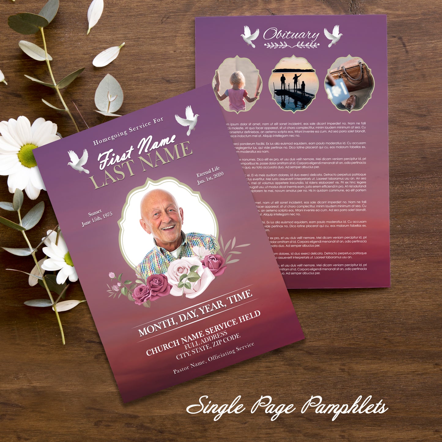 Dove Single Page Pamphlet Template