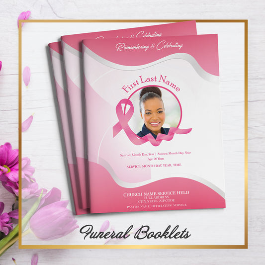 Breast Cancer Funeral Program Template