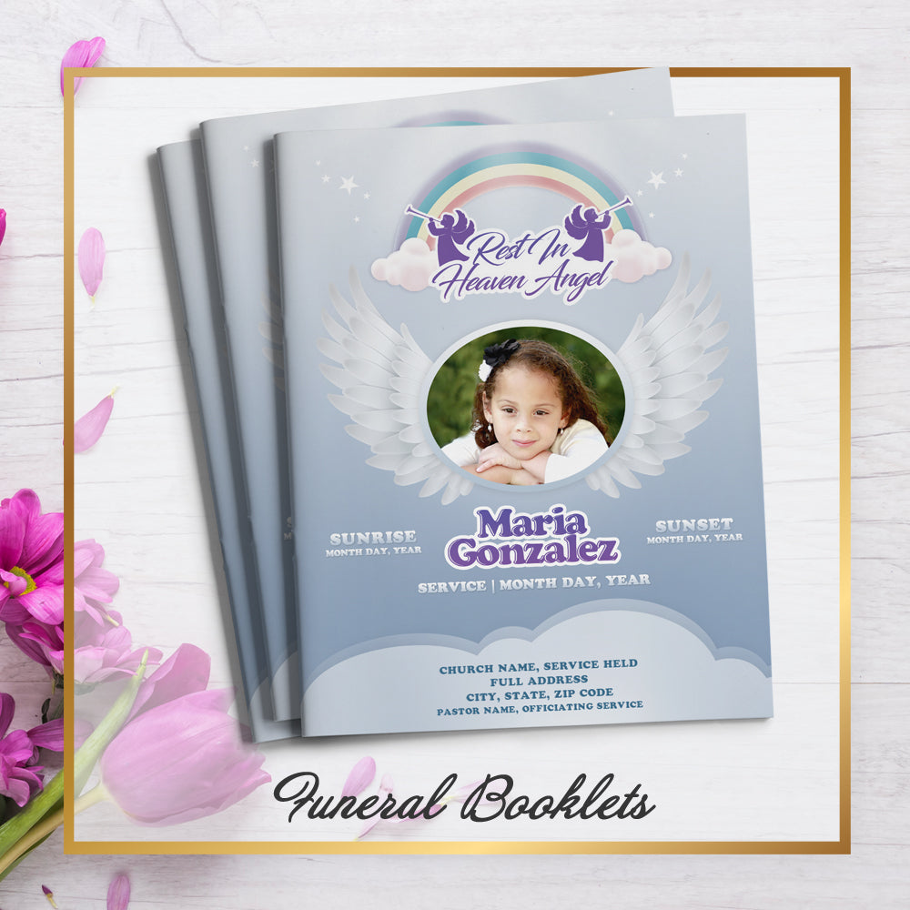 Over the Rainbow Funeral Program Template