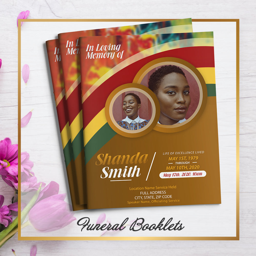 Multi-color Funeral Program Template