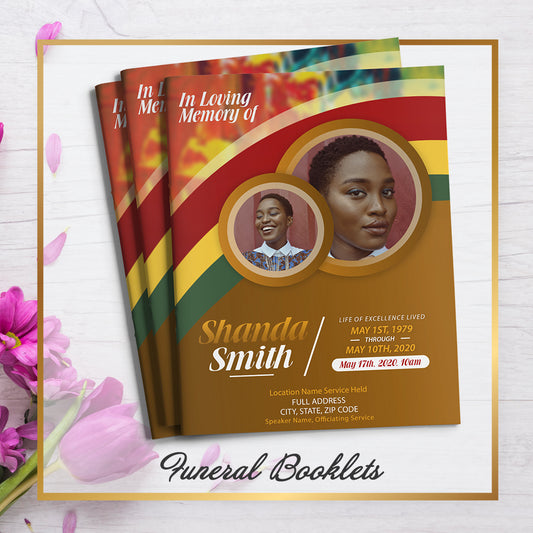 Multi-color Funeral Program Template