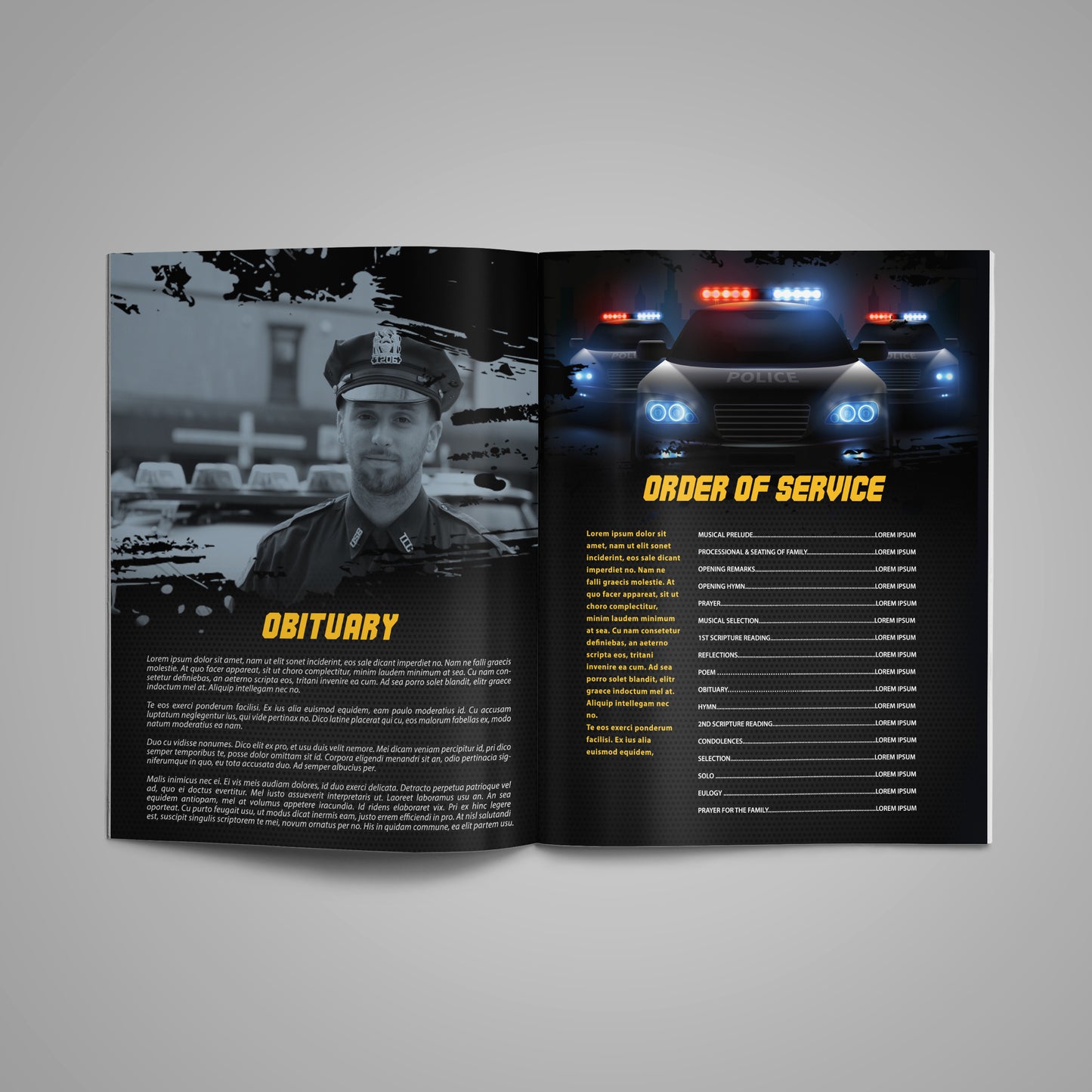 Police Funeral Program Template