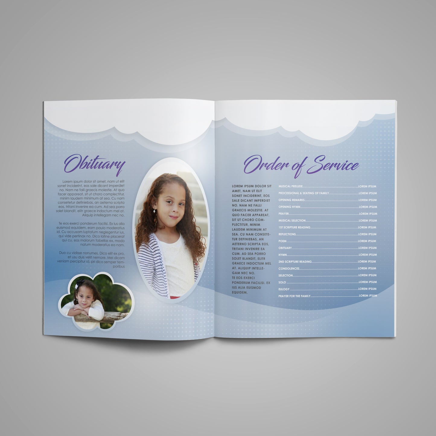 Over the Rainbow Funeral Program Template