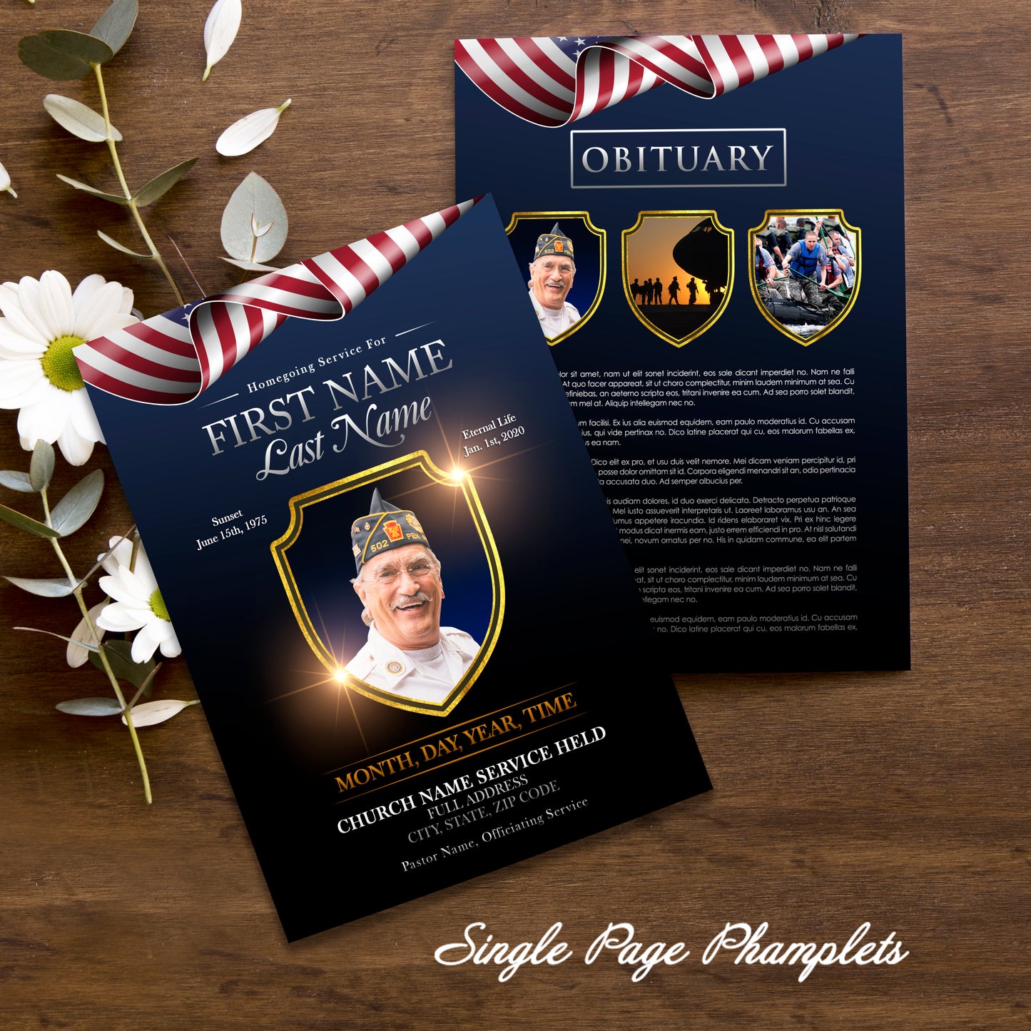 Homegoing Single Page Pamphlet Template