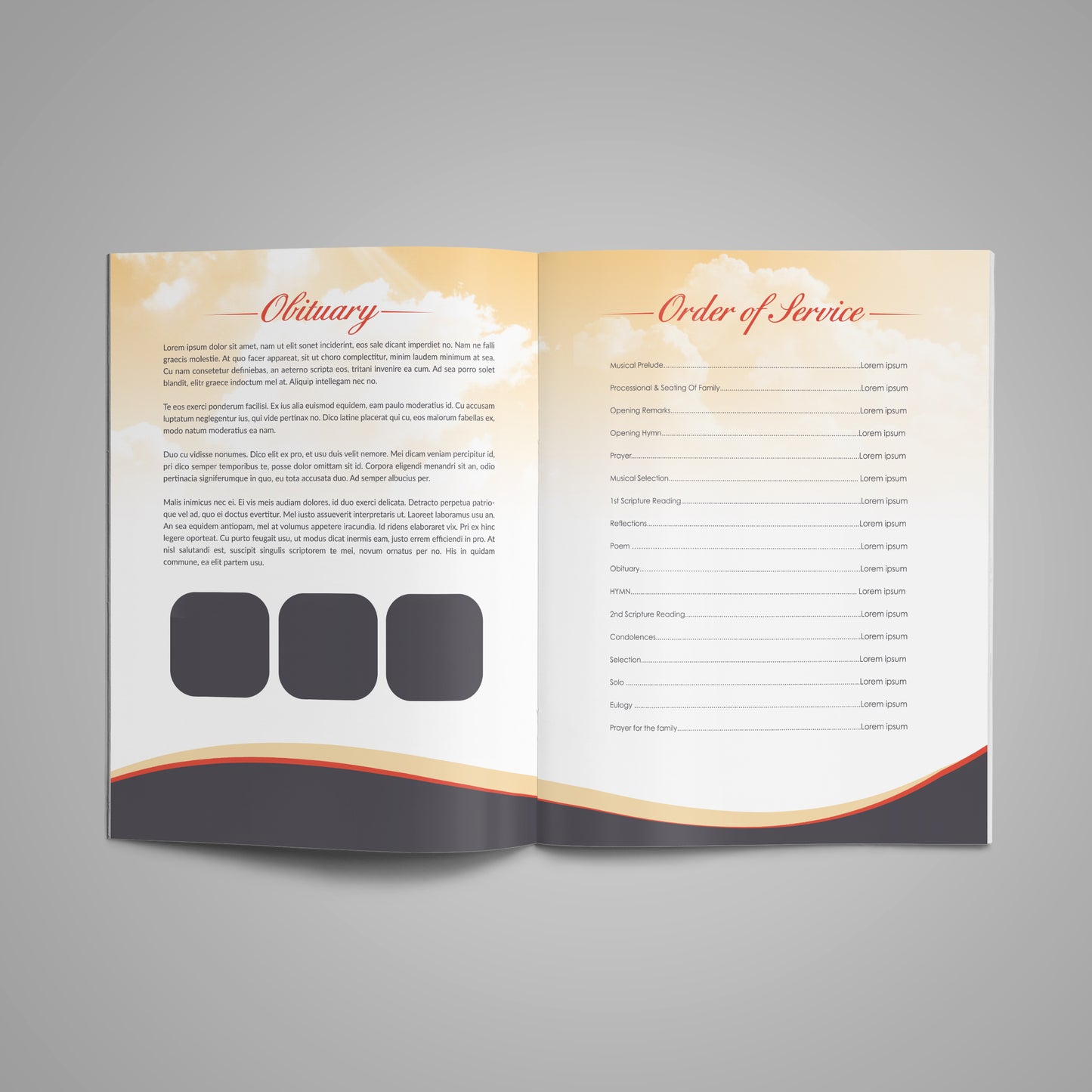 Sunset Funeral Program Template